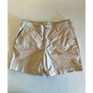 LOFT The Washed Twill Short 6" Womens Size 6 Beige Cotton Spandex Casual